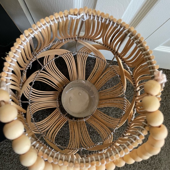 Woven Ratan Lantern with Intricate Diamond Pattern - Picture 2 of 9